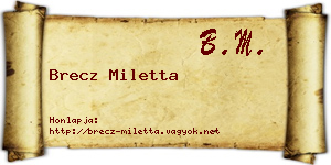 Brecz Miletta névjegykártya